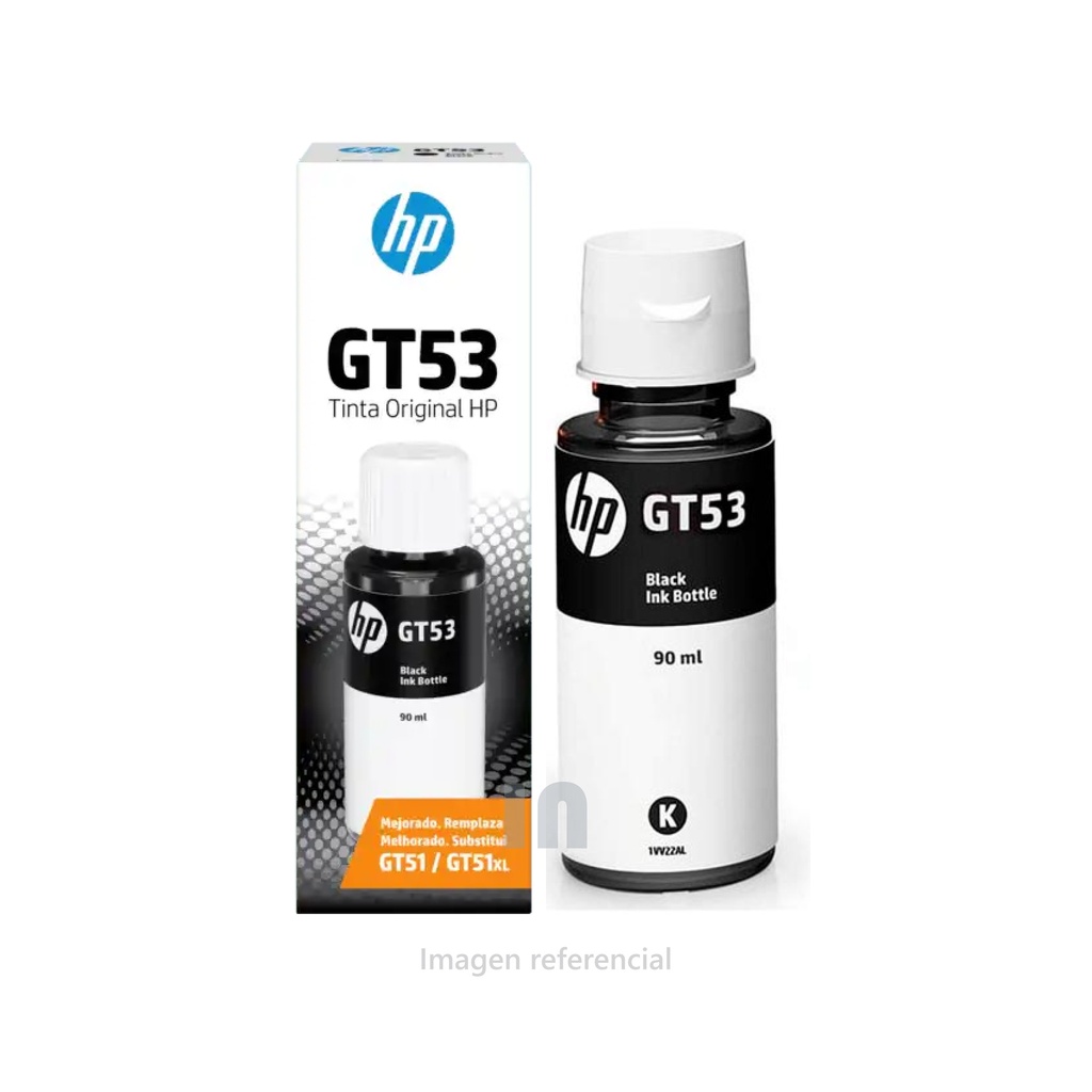 BOTELLA TINTA HP ORIGINAL BOTTLE PARA GT53 COLOR BLACK 90 ML, COMPATIBLE CON HP DESKJET GT5800 SERIES.