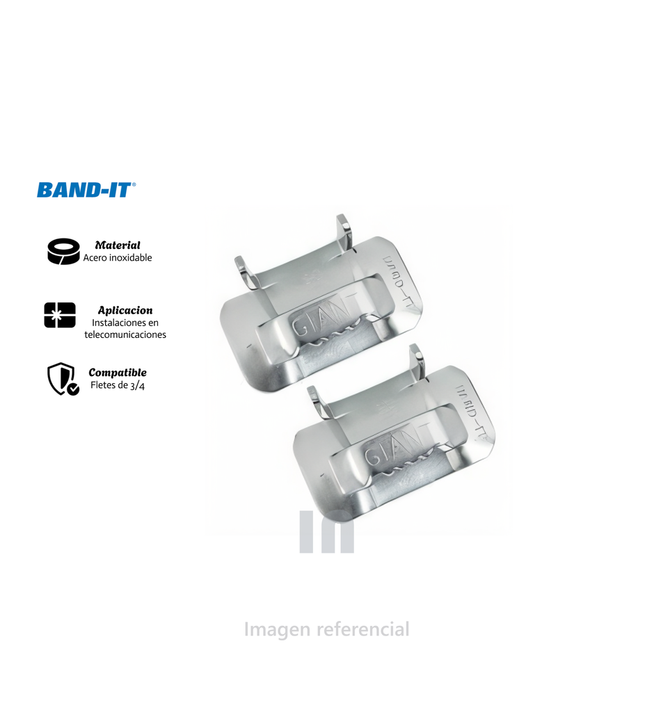 Hebillas 3/4 de acero inoxidable para Cintas Band-it.