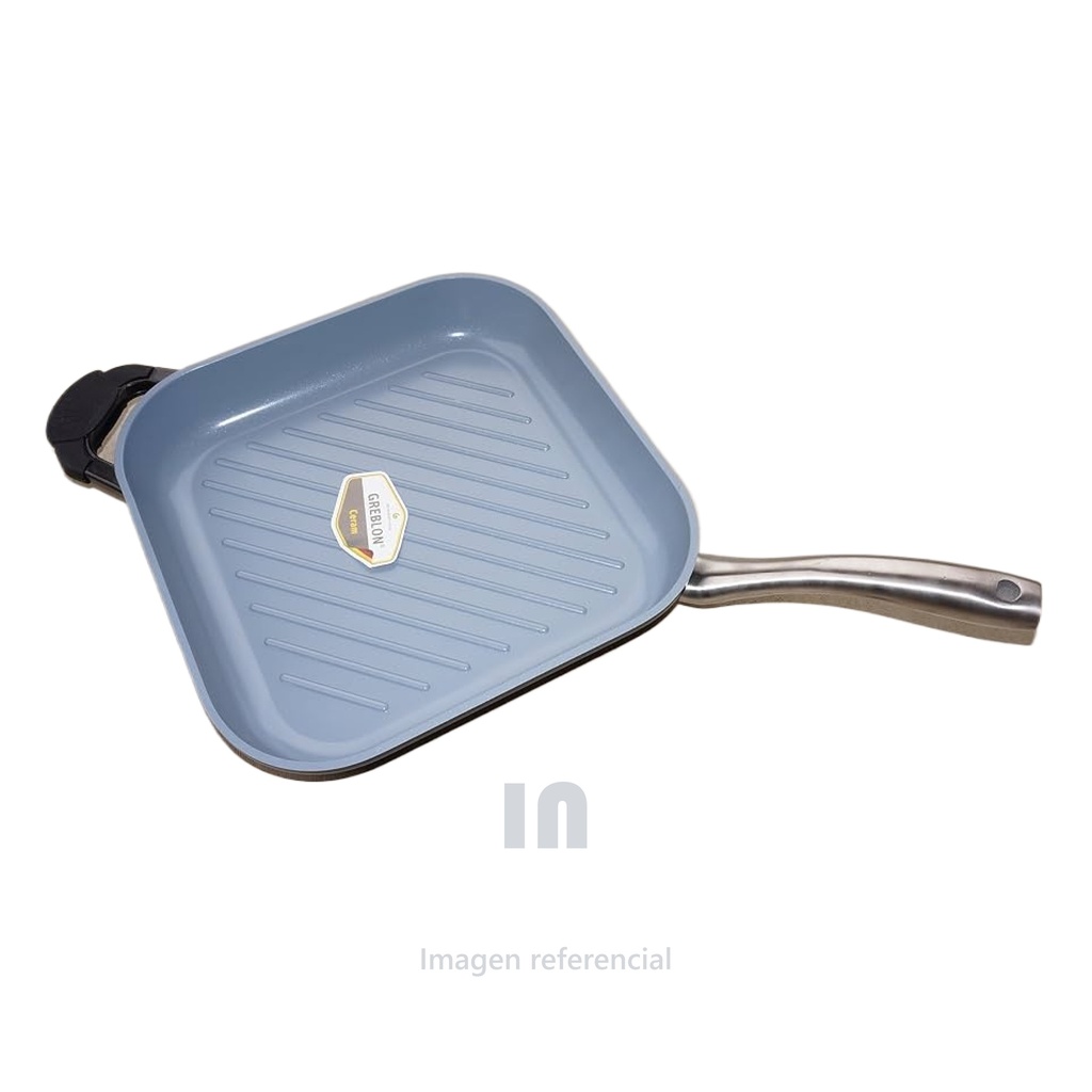 Sartén Cuadrada Freidora Antiadherente 4 Pzas, alemán, color azul.