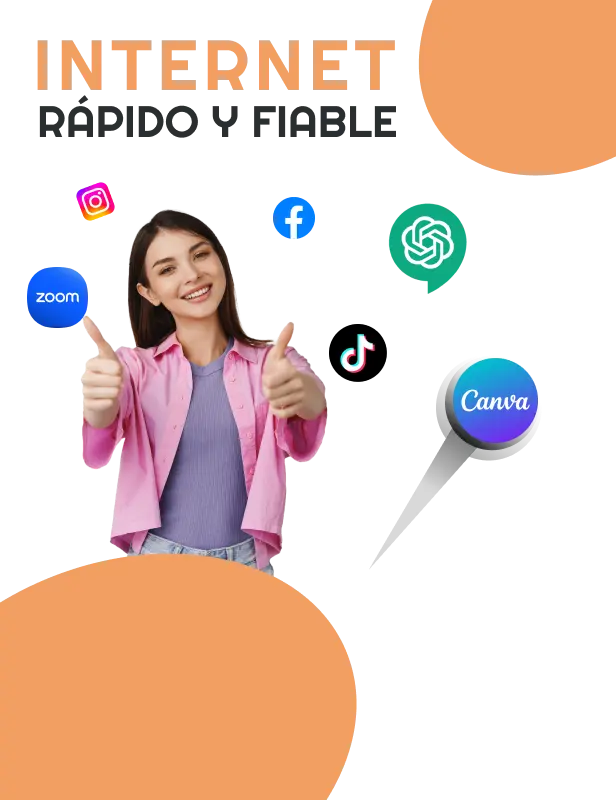 Internet rápido con fibra óptica