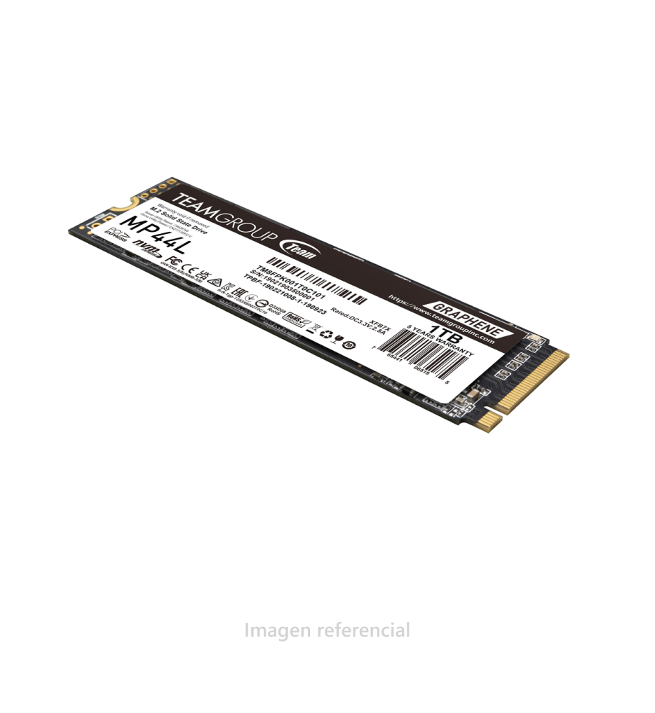 Unidad de estado solido TEAMGROUP MP44L 1TB, M.2, PCI-E 4.0 x4 con NVMe 1.4.