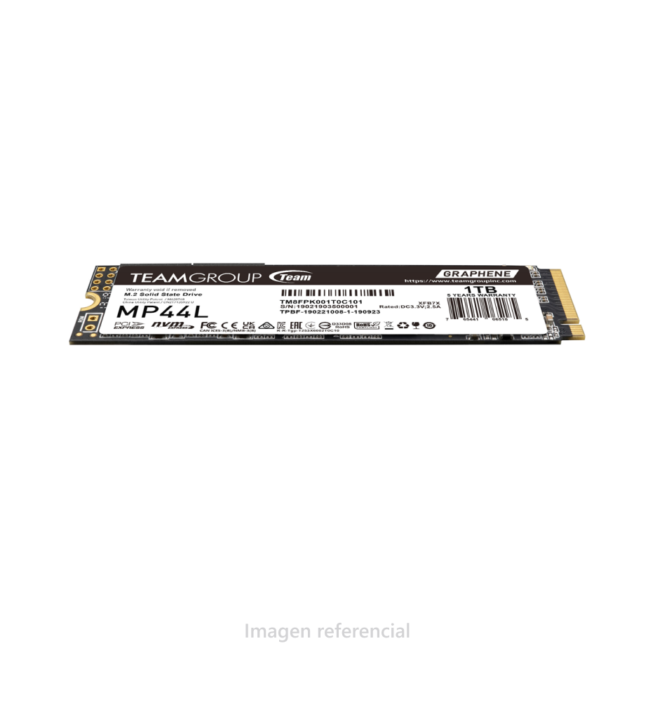 Unidad de estado solido TEAMGROUP MP44L 1TB, M.2, PCI-E 4.0 x4 con NVMe 1.4.