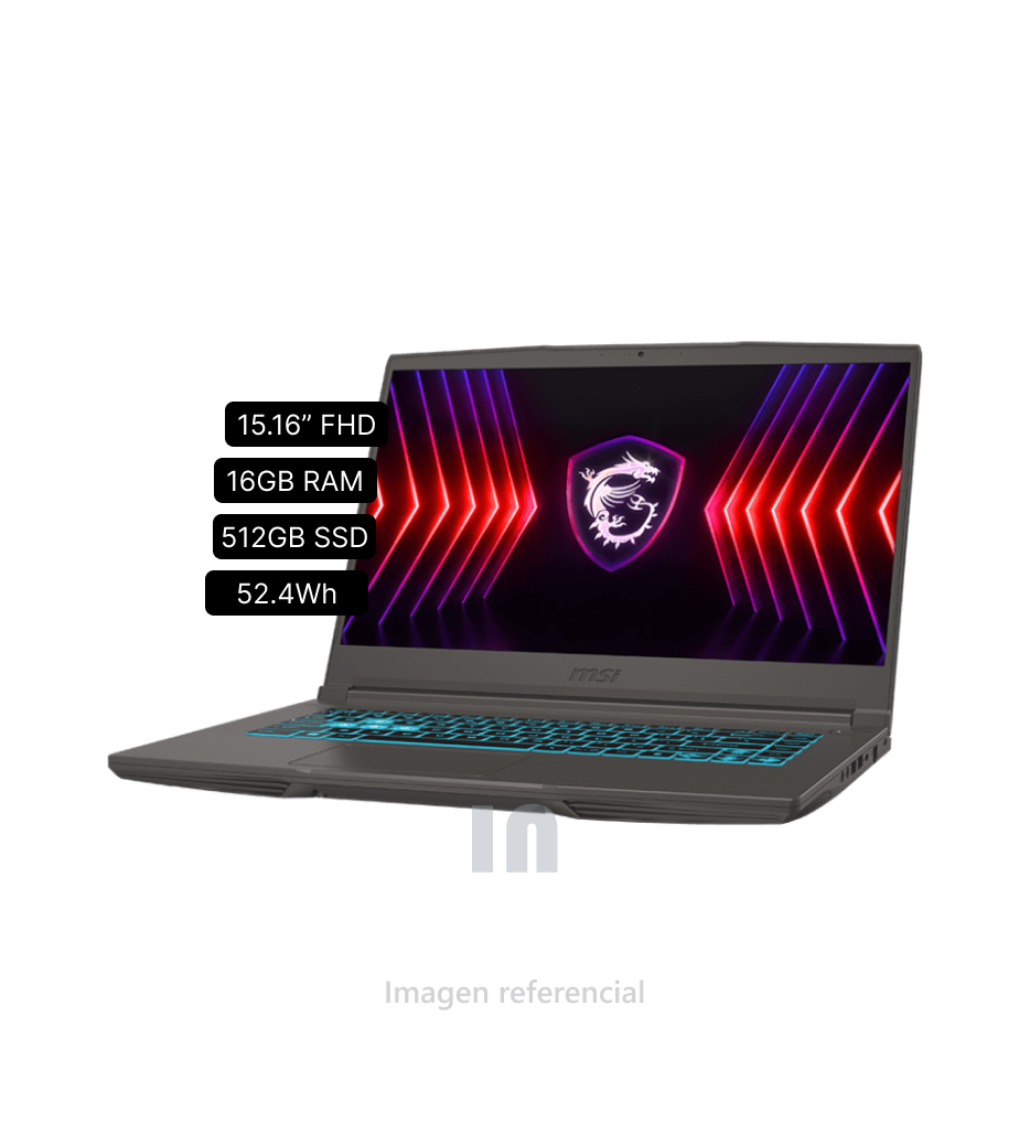 Laptop MSI Thin 15 B13UC-3075XPE, pantalla de 15.6”