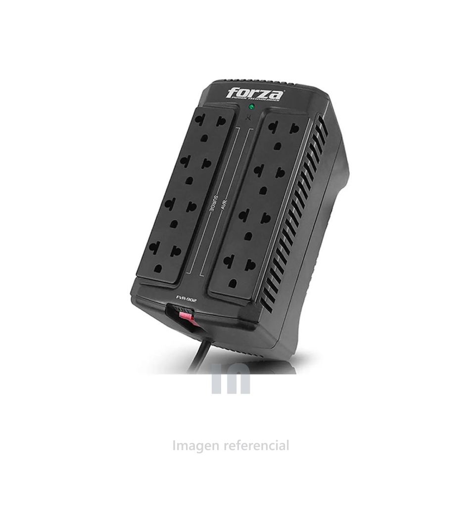 ESTABILIZADOR FORZA FVR-902, 8 SALIDAD 900VA/450W 220V,REGULADOR (AVR) .