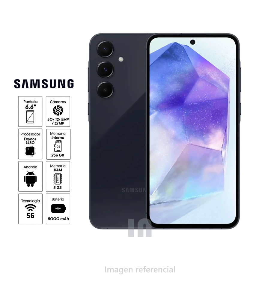 Celular Samsung Galaxy A55 5G - 6.6", 8GB RAM, 256GB ROM, Triple Cámara 50MP, Batería 5000 mAh.