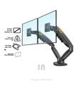 Rack para 2 Monitores North Bayou F160 17″ a 27″ Color Blanco.