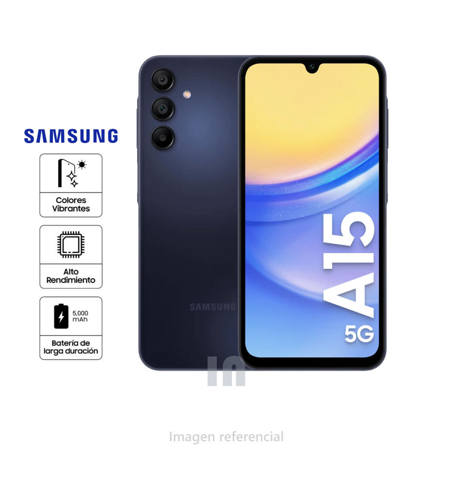Smartphone Samsung Galaxy a15 5G, 6GB RAM, 128GB ROM, cámara posterior 50mp.