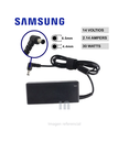 Cargador compatible para monitor Samsung, 14V 2.14A 30W 6.5 x 4.4mm, punta negra.
