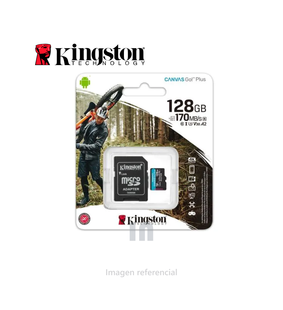 Kingston 128GB Canvas Go Plus UHS-I MicroSDXC SD 170 MB/s SDCG3/128GB