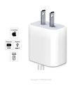 Cargador de pared Apple tipo USB-C, 1 puerto, 20W, blanco.