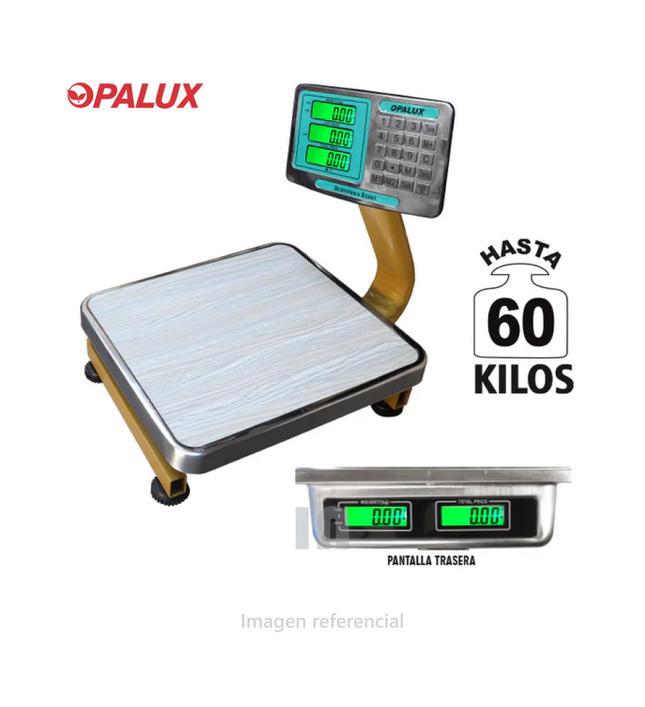 BALANZA DIGITAL C/BRAZO ELECT DORADO OPALUX 60KG OP-802A