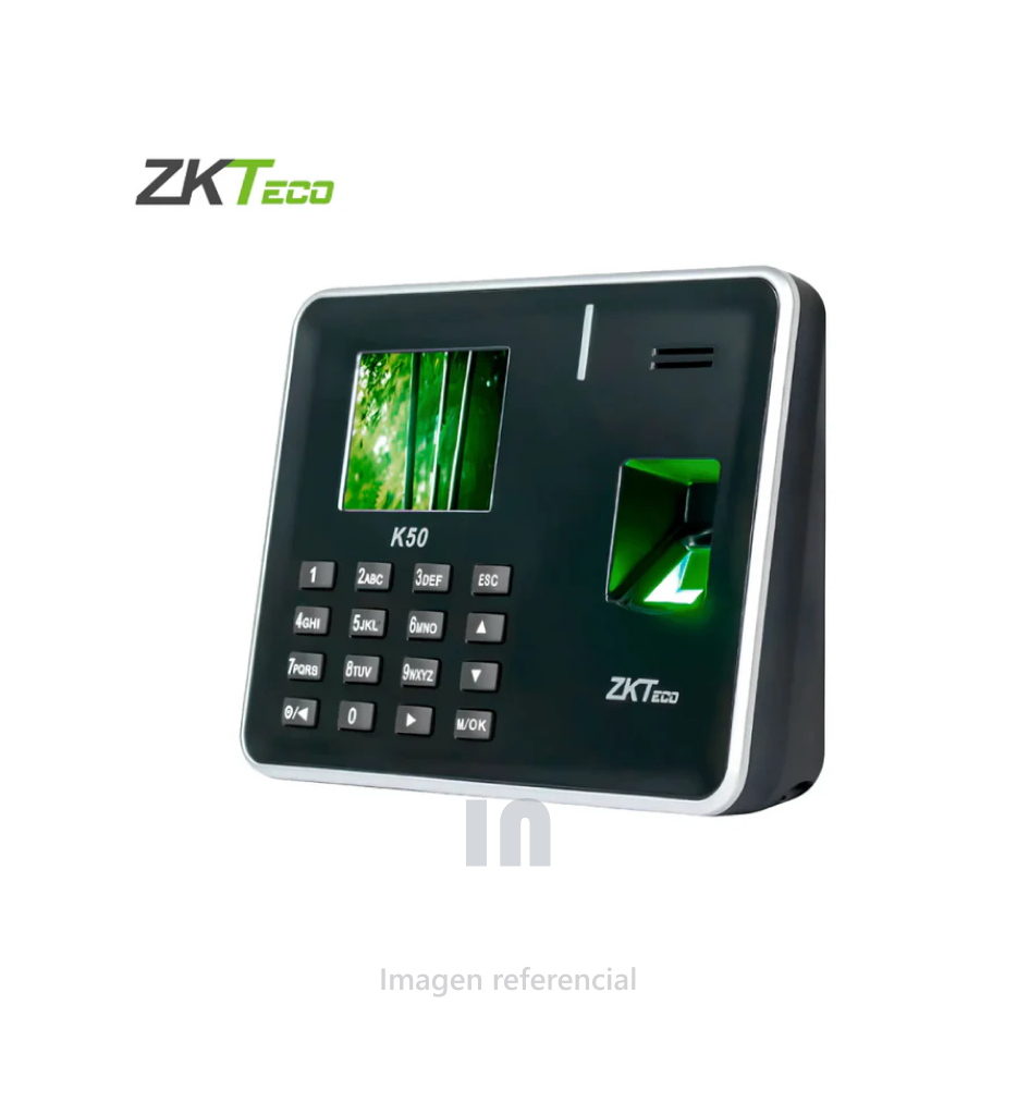 ZKTECO K50 PRO CONTROL BIOMÉTRICO DE ACCESO Y ASISTENCIA POR HUELLA TARJETA Y CLAVE CON BATERÍA ADMS.