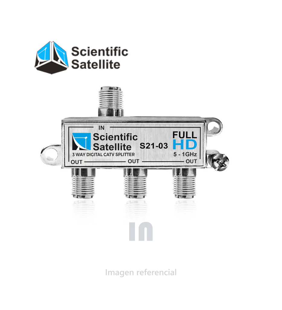 SPLITTER DIGITAL DE 3 SALIDAS S21-03/S SCIENTIFIC SATELLITE, DE CAT TV. 