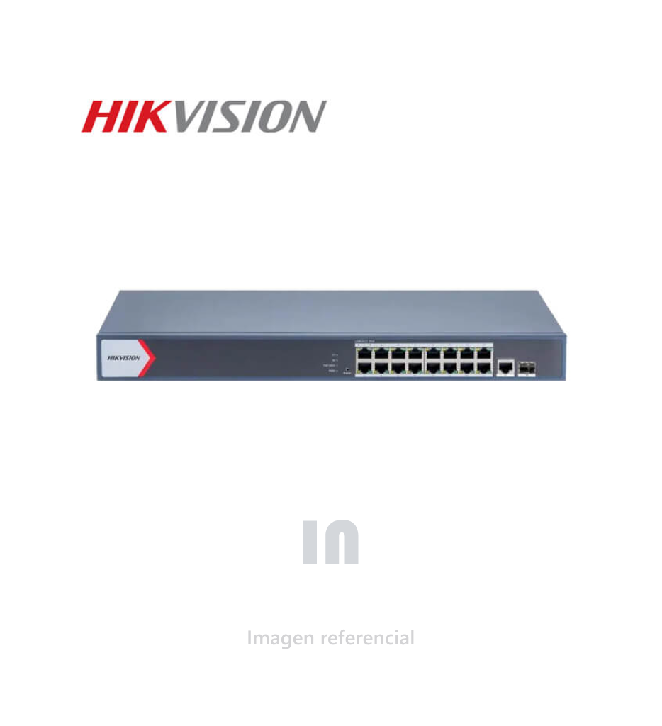 Hikvision DS-3E1526P-EI/M 24-Port Gigabit Smart PoE Switch, 24x Gigabit PoE RJ45 ports, 1x Gigabit RJ45 port, 1x Gigabit fiber optical port