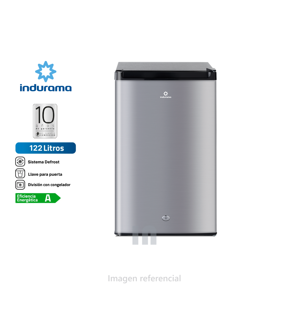 Frigobar Indurama RI-159CR Cromado de 122 Litros.