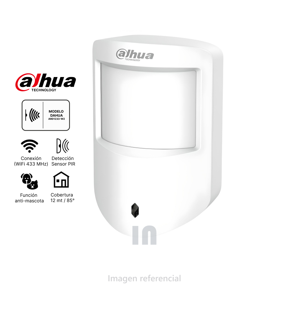 DAHUA Alarma (ARD1233-W2), PIR Sensor infrarrojo inalámbrico Wifi anti mascota.