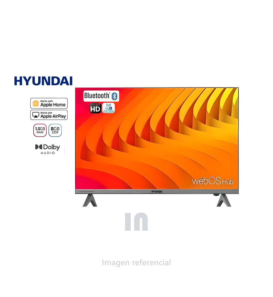 Televisor Hyundai Led 32" HYLED3256WiM HD Smart TV, WebOS Hub.