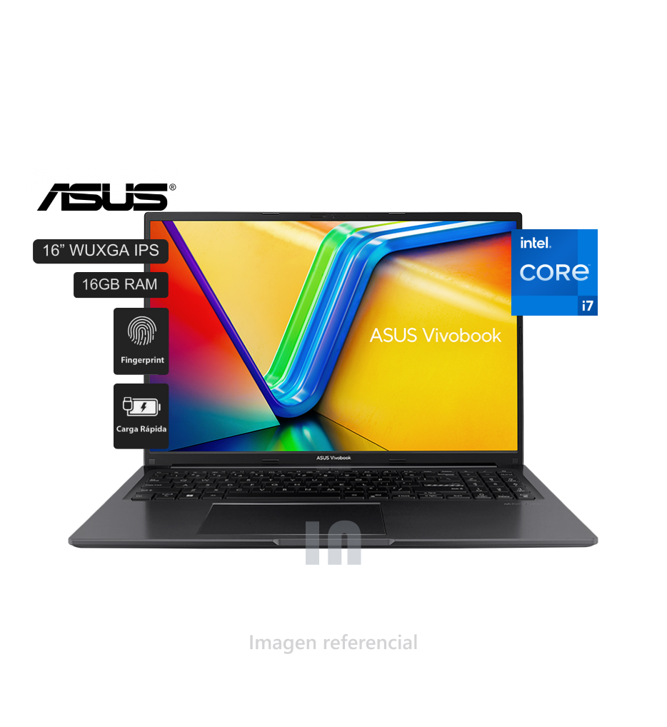 Laptop Asus VivoBook 16 X1605VA-MB1235, 16”, Intel Core i7-13620H, 16GB RAM, 512GB SSD, color negro