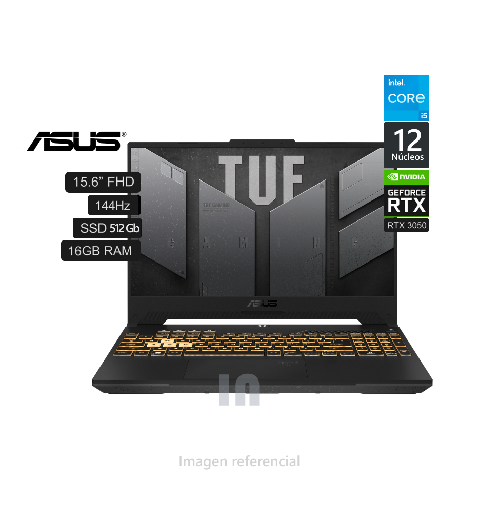 Laptop ASUS TUF Gaming FX507ZC4-HN087, 15.6” FHD IPS, Core i5-12500H, 16GB RAM, 512GB SSD, RTX 3050 4GB.