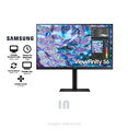 Monitor Samsung Viewfinity S6 27B610 (LS27B610EQNXZA), 27" LCD IPS, QHD 2K (2560x1440), HDMIx2/DP/HP-IN, negro.