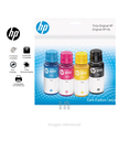 PAQUETE DE 4 BOTELLAS DE TINTA HP GT52 GT53 DE 4 COLORES ORIGINAL.