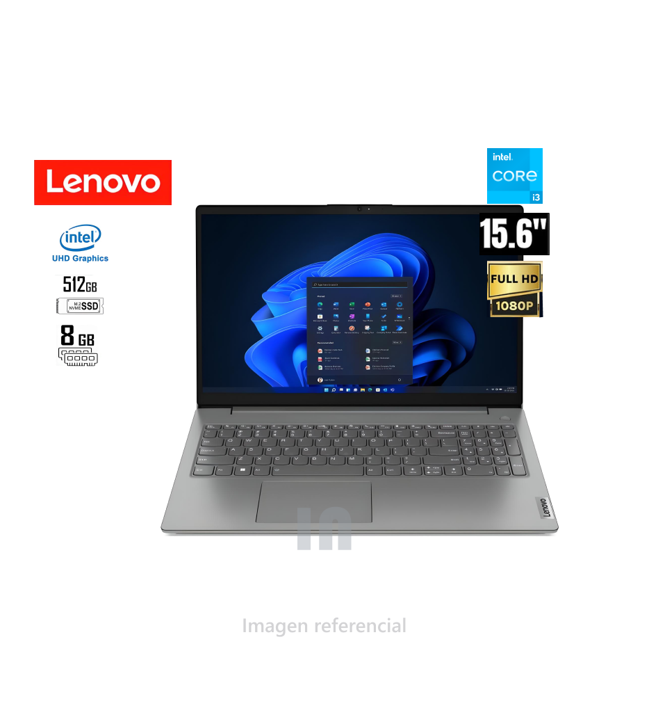 Laptop lenovo V15 G4 IRU 15.6″ fhd intel core i3 1315U 512gb ssd 8gb ddr4 83A100EMLM.