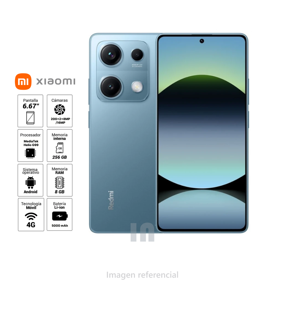 Celular Xiaomi Redmi Note 14S 256GB, 8GB RAM, Cámara 200MP, Pantalla 6.67", Carga Rápida 67W