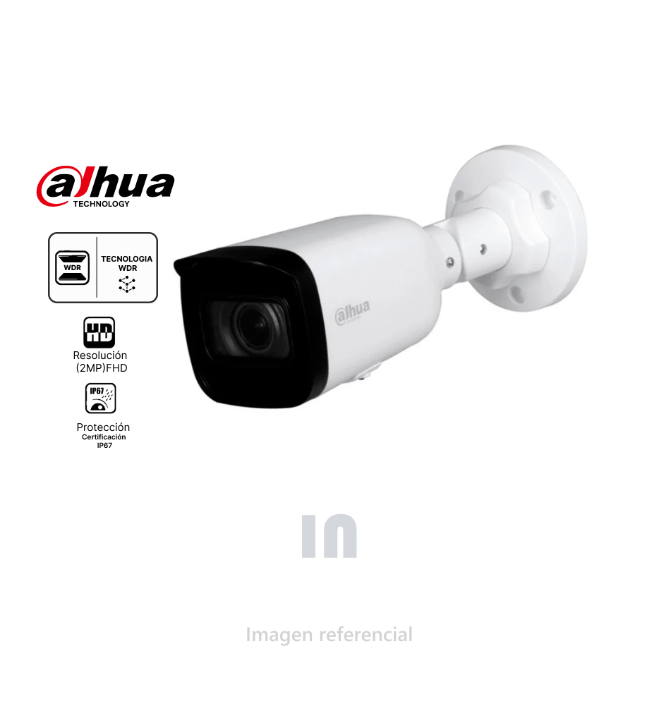 Cámara de Seguridad IP Dahua 2MP Full HD IPC-HFW1230T1-ZS-S5, Lente Varifocal 2.8-12mm, Visión Nocturna IR 50m, PoE