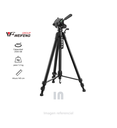 Trípode Weifeng WT-3560 para cámara fotográfica, aluminio, cabezal 360º, negro.