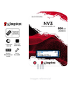 Unidad en estado solido Kingston 500GB NV3 PCIe 4.0 NVMe M.2 SSD.