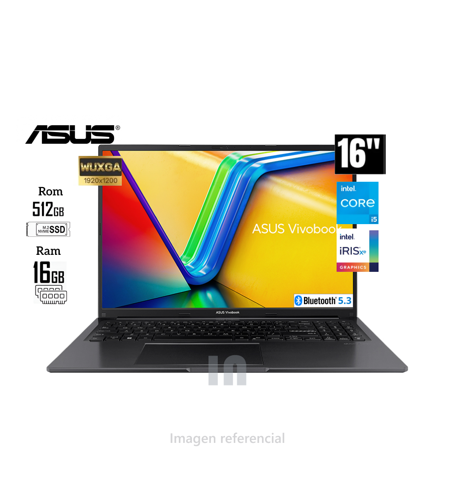 Laptop ASUS X1605VA-MB1234 – 16" WUXGA IPS, Intel Core i5-13420H, 16GB RAM, 512GB SSD, Batería 42Wh