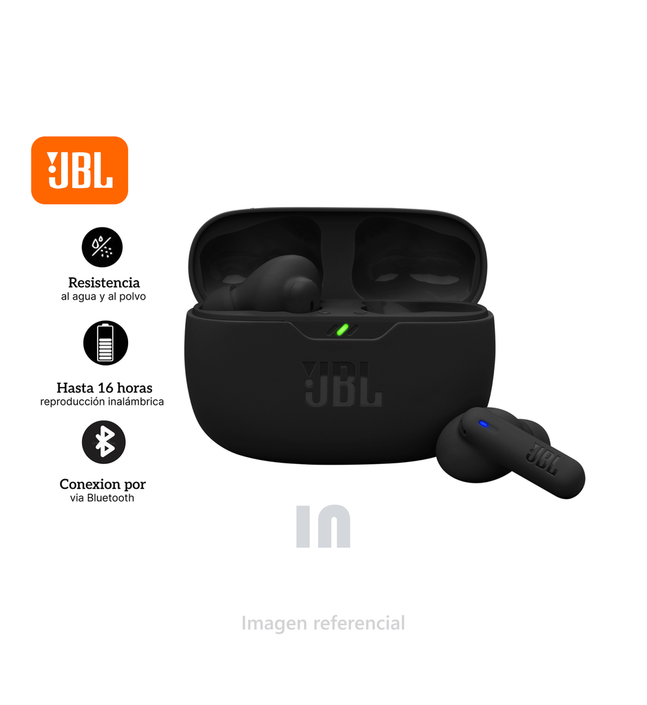 Audífonos Bluetooth JBL Wave Beam 2, True Wireless, Cancelación de Ruido, Multipunto, Hasta 40h con Estuche de Carga