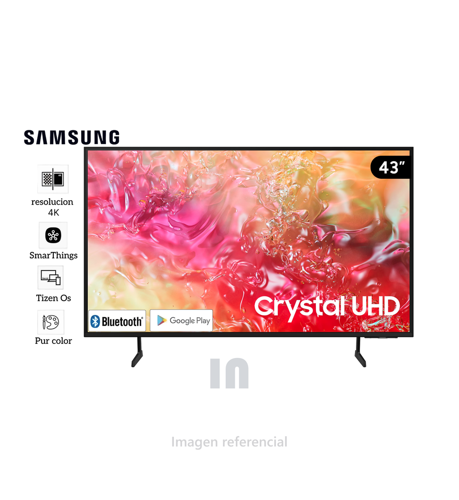 Televisor Smart TV Samsung 43" UN43DU7000G – UHD 4K, Procesador Crystal 4K, 60Hz, HDMI, Wi-Fi Integrado