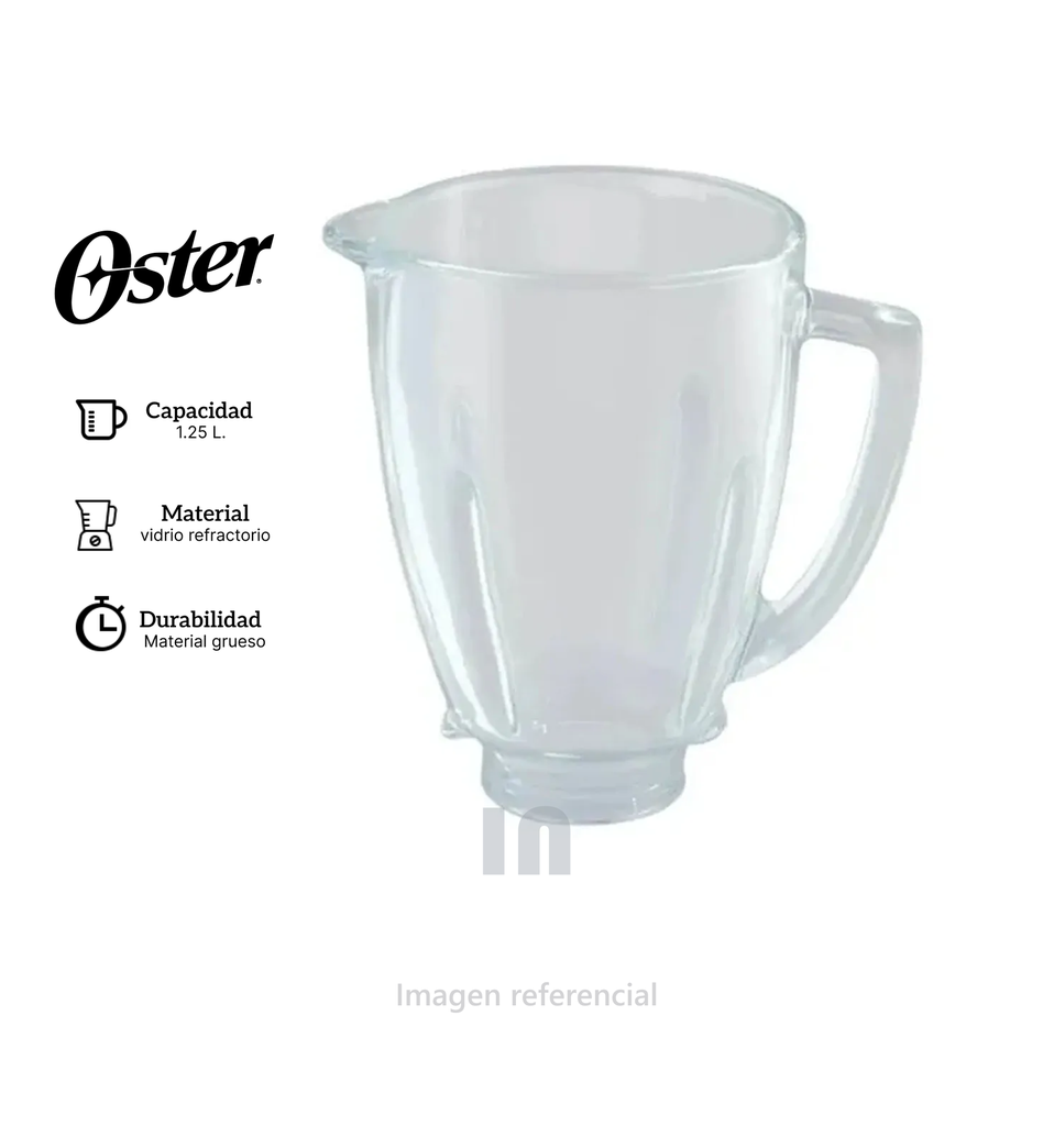 Vaso de Vidrio Oster a Granel 124461, 1.5lt.