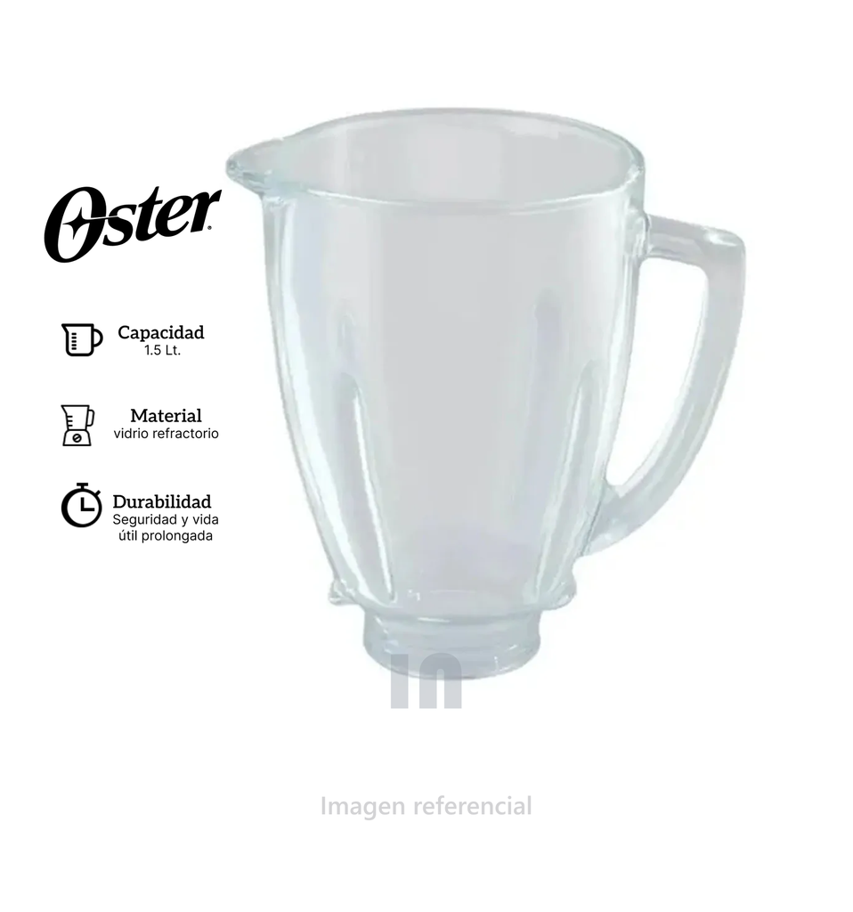 Vaso de Vidrio Oster a Granel 124461, 1.5lt.