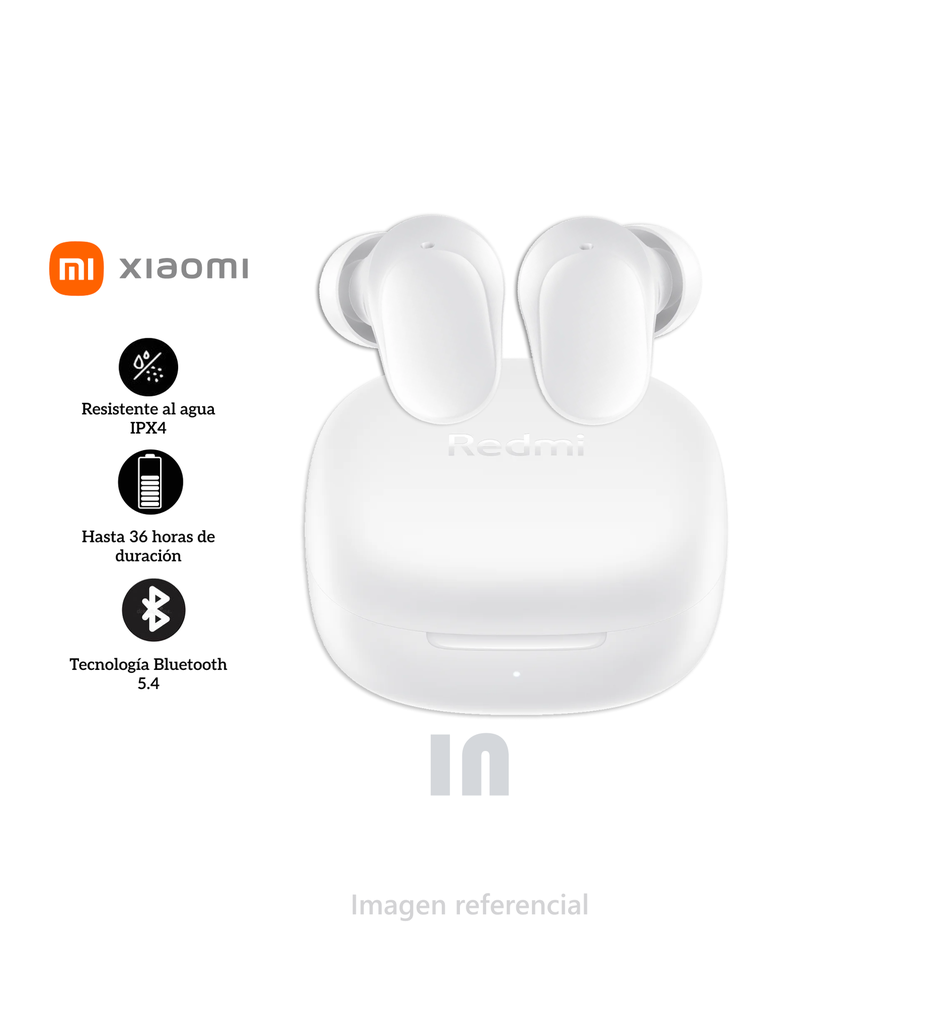 Audífonos Xiaomi Redmi Buds 6 Play, Bluetooth 5.4, hasta 36 horas, driver de 10mm, con IPX4, control tactil.
