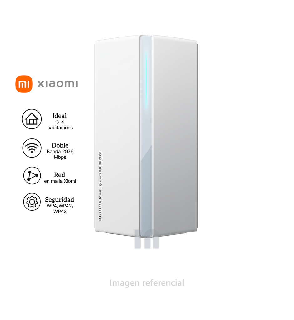 Router Xiaomi Ax3000 NE Mesh System 2,4 GHz/5GHz Wi-Fi 6 BLANCO, 2 PACK.