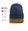 Mochila TEROS TE-ACS9019, poliéster, diseñada para portátiles de hasta 15.6", Azul + Marrón