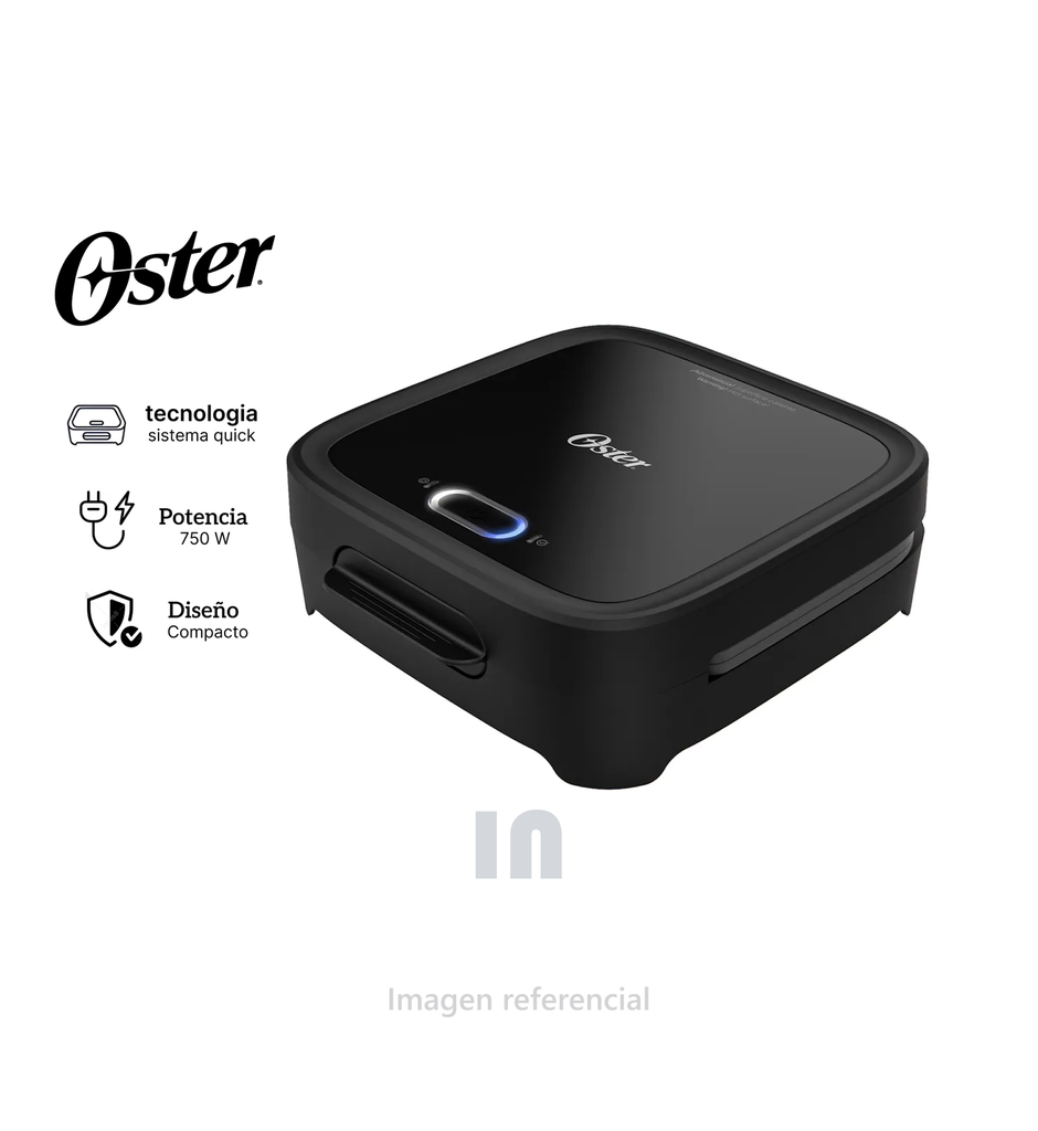 Sandwichera Oster® Compacta con Platos Hondos y Sistema Quick Lock – Capacidad Mejorada para Sandwiches, Tortillas y Crepes CKSTSM400 053.