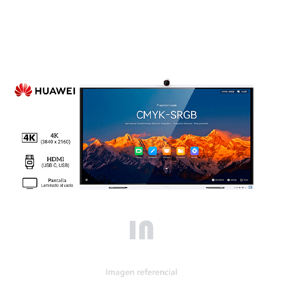 Pizarra Interactiva Huawei IdeaHub S2 75" – Pantalla 4K, Altavoces 40W, Color Jade White
