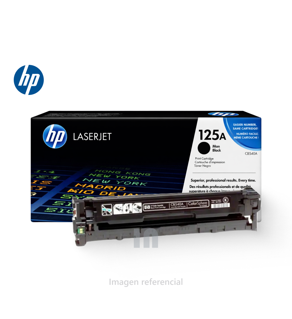 Tóner HP 125A CB540A para impresora LaserJet 1215/1515, capacidad 2200 páginas, negro.