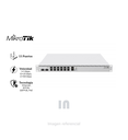 Router Mikrotik CCR2216-1G-12XS-2XQ, interfaz de administración web, Puerto Gigabit Ethernet, soporta PoE en los puertos un puerto SFP para fibra óptica