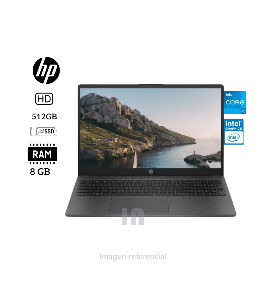 Laptop HP 250 G10 – Core i5-1334U, 8GB RAM, 512GB SSD, Pantalla 15.6" HD SVA, Batería 41Wh