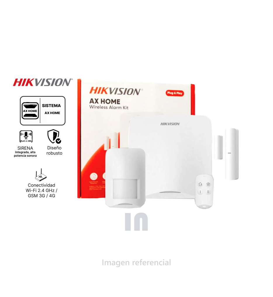 Kit de Alarma Inalámbrico Hikvision AX HOME DS-PA201PS-KIT-16WB