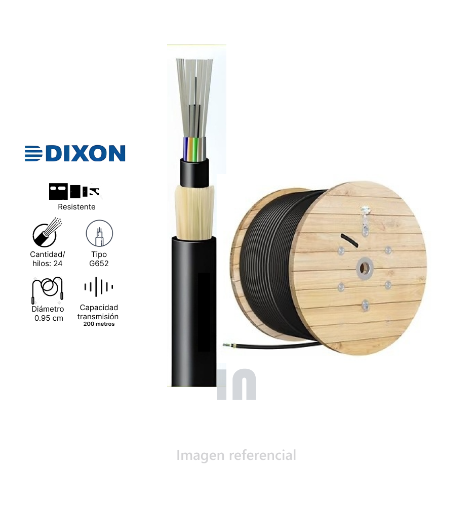DIXON FIBRA OPTICA ADSS 24 HILOS SPAN 200 G652.