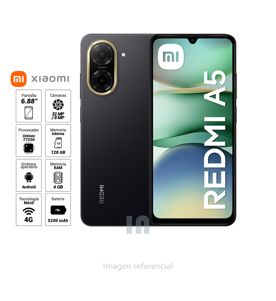 Smartphone Redmi A5 – 4GB RAM, 128GB de almacenamiento