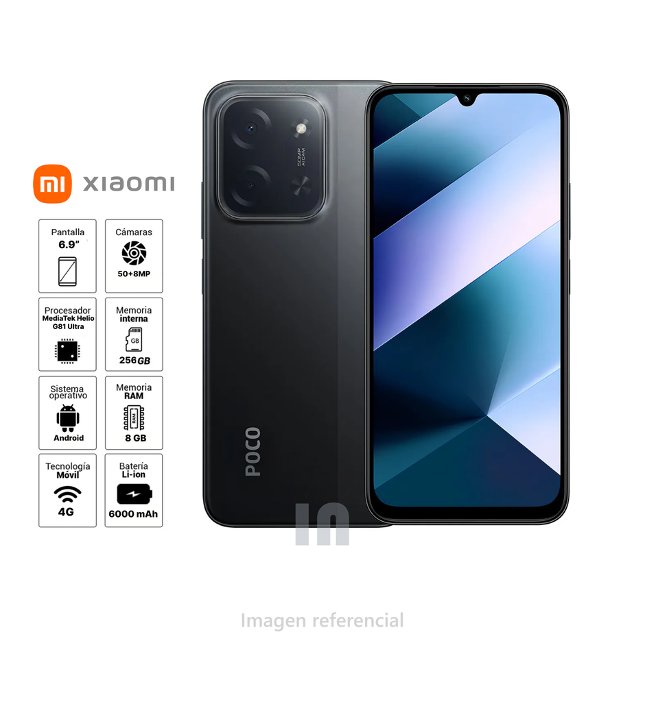 Xiaomi POCO C85 – 8GB RAM, 256GB ROM, Cámara 50MP, Pantalla 6.9” y Batería 6000 mAh