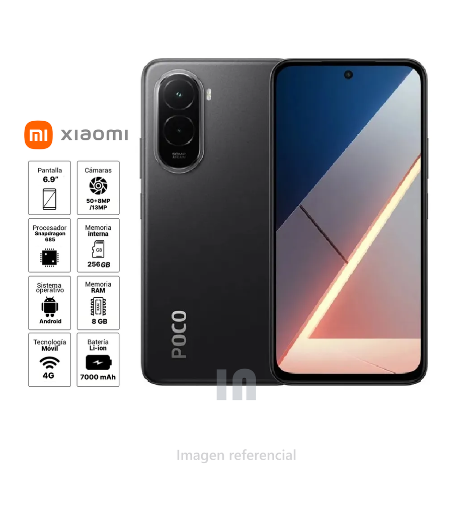 Xiaomi POCO M7 – 8GB RAM, 256GB ROM, Snapdragon 685, Pantalla 6.9” y Batería 7000 mAh