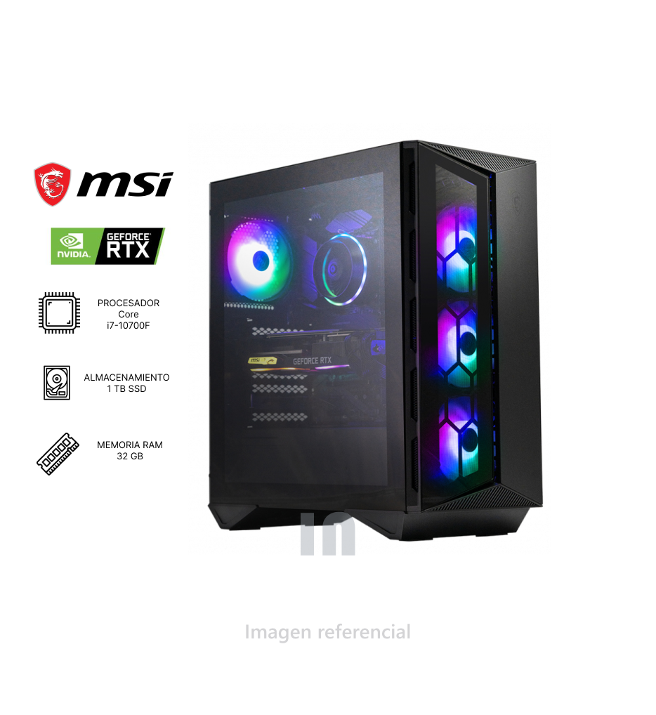 PC Gamer MSI AEGIS R 10SD-053US – Core i7-10700F | RTX 2070 SUPER 8GB | 32GB RAM | SSD 1TB | Windows 11 Pro