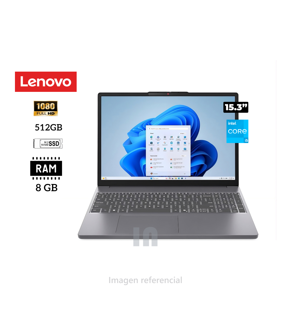 Notebook Lenovo IdeaPad Slim 3, 15.3" WUXGA IPS, Core i5-13420H 2.1/4.6GHz, 8GB DDR5-4800, 512 GB SSD M.2
